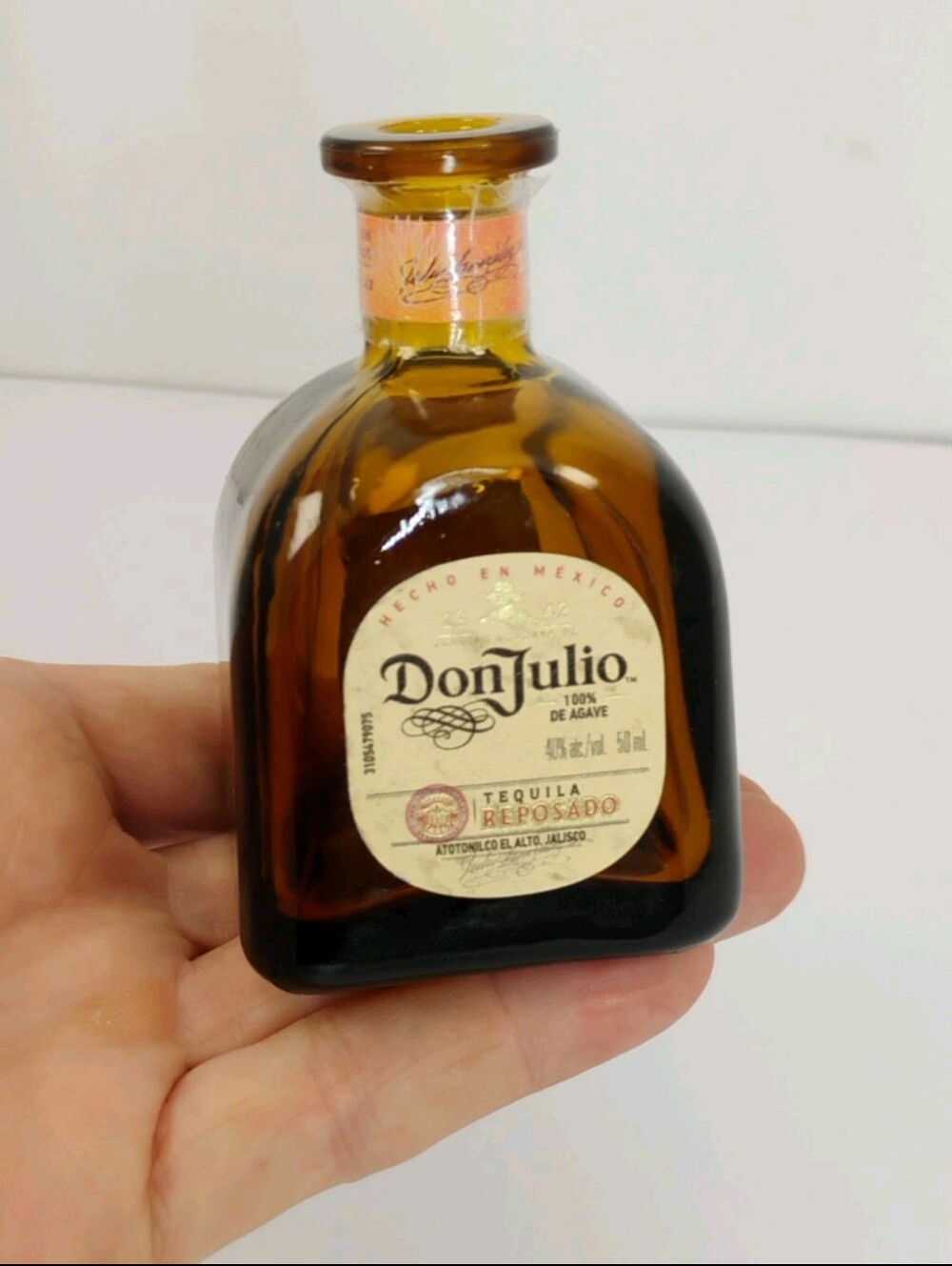 Empty Tequila Don Julio Anejo Mini Bottle 50mL Brown Glass No Lid